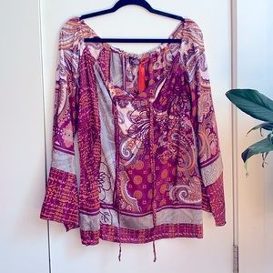 Hale Bob Paisley Print Top (Size M)